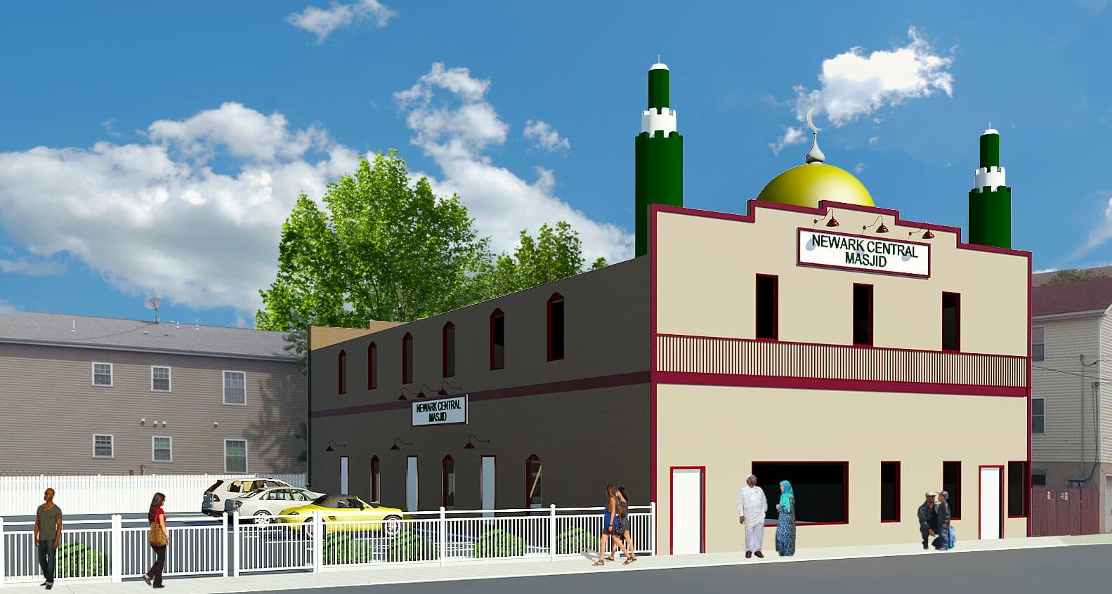 Newark Central Masjid Exterior Render
